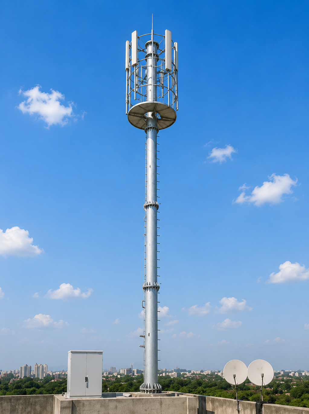 15M Roof Top Monopole for Indus Tower Noida Uttar Pradesh.